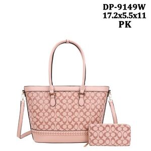 High grade tote handbag, 2 piece with a long shoulder strap.